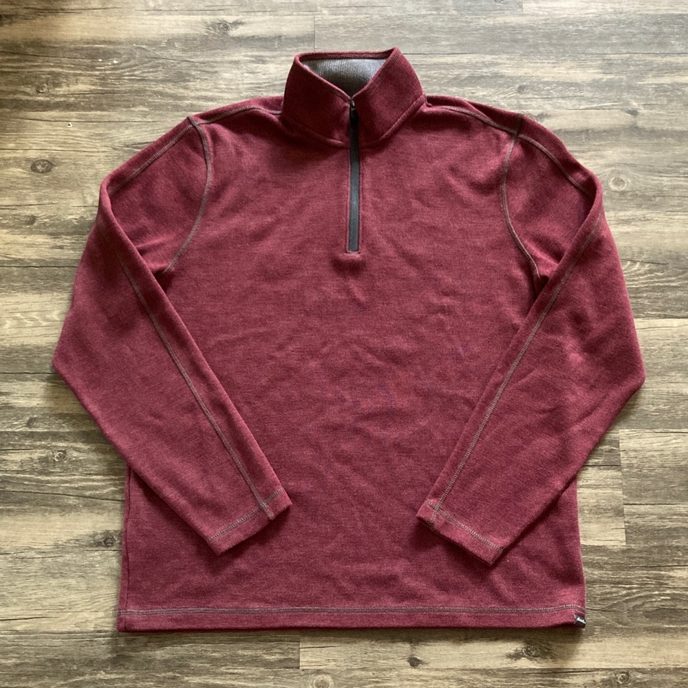 Eddie Bauer Purple/Maroon Quarter Zip Sweatshirt. Size TL
